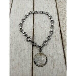Engraved Round Disc Necklace in Silver - Personalized Look